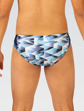 Dolfin Reliance Men’s Molten Blue Printed Racer Brief  Swimming Briefs for Men  Dolfin