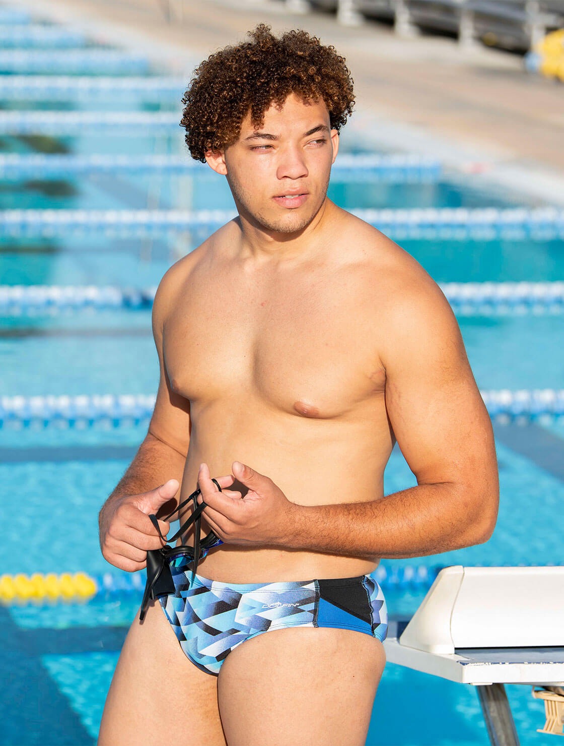 Dolfin Reliance Men's Molten Blue Printed Racer Brief
