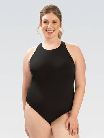 Dolfin Solid Scoop Neck Contemporary One-Piece with Criss-Cross Back Straps  Women's Aquatic Fitness Swimsuits  Dolfin