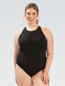 Dolfin Solid Scoop Neck Contemporary One-Piece with Criss-Cross Back Straps  Women's Aquatic Fitness Swimsuits  Dolfin