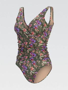 Dolfin Women's Aquashape Solid Moderate Surplice Wrap Front One Piece  One Piece Swimsuits  Dolfin