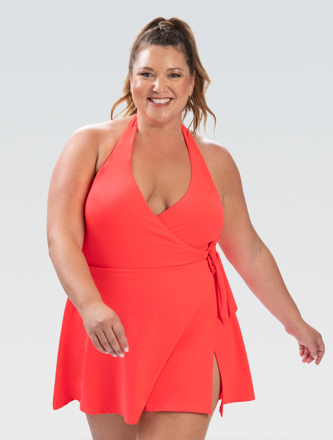 slim fit dress slacks Dolfin Aquashape Halter Swim Dress – Women