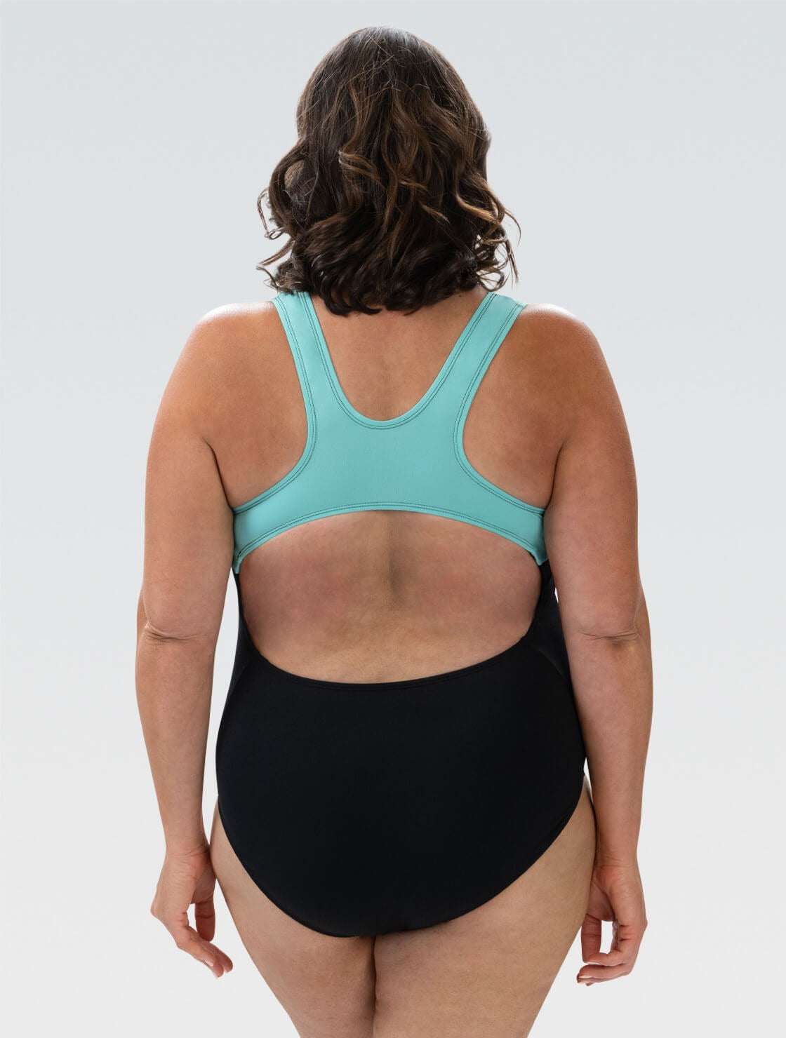 Dolfin Women's Aquashape Black and Mint Color Blocked Moderate One Piece  One Piece Swimsuits  Dolfin