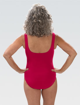 Dolfin Women's Aquashape Cerise Moderate Scoop Back One Piece Suit  One Piece Swimsuits  Dolfin