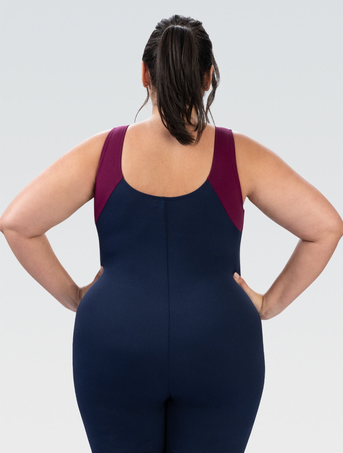 Dolfin Women's Aquashape Navy and Cabernet Color Block Aquatard Swimsuit  One Piece Swimsuits  Dolfin