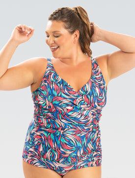 Dolfin Aquashape Wrap Front Tankini Bliss  Women's Tankini Top  Dolfin