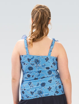 Dolfin Women’s Aquashape Amour Capri Printed Ruffle Surplice Tankini  Women's Tankini Top  Dolfin