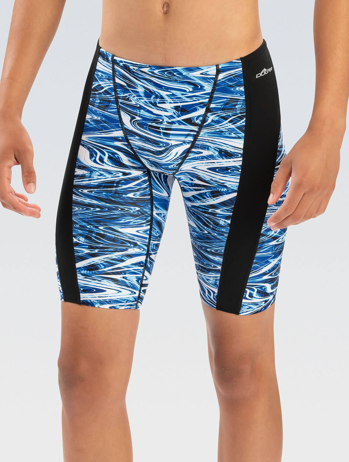 Dolfin Men's Reliance Print Spliced Jammer - Jet Stream  Swim Jammers  Dolfin