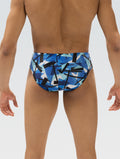 Dolfin Reliance Mens Razor Print All-Over Racer Brief  Swimming Briefs for Men  Dolfin