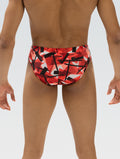 Dolfin Reliance Mens Razor Print All-Over Racer Brief  Swimming Briefs for Men  Dolfin