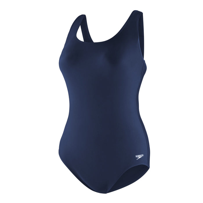Speedo Plus Size Swimsuit Solid Ultrabacks