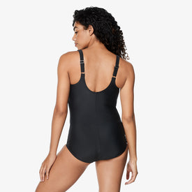 Speedo Women's Solid Sweetheart One Piece Swimsuit  One Piece Swimsuits  Speedo