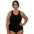 Dolfin Women's Aquashape Black Scoop Neck Conservative One Piece  One Piece Swimsuits  Dolfin
