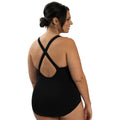 Dolfin Women's Aquashape Black Scoop Neck Conservative One Piece  One Piece Swimsuits  Dolfin