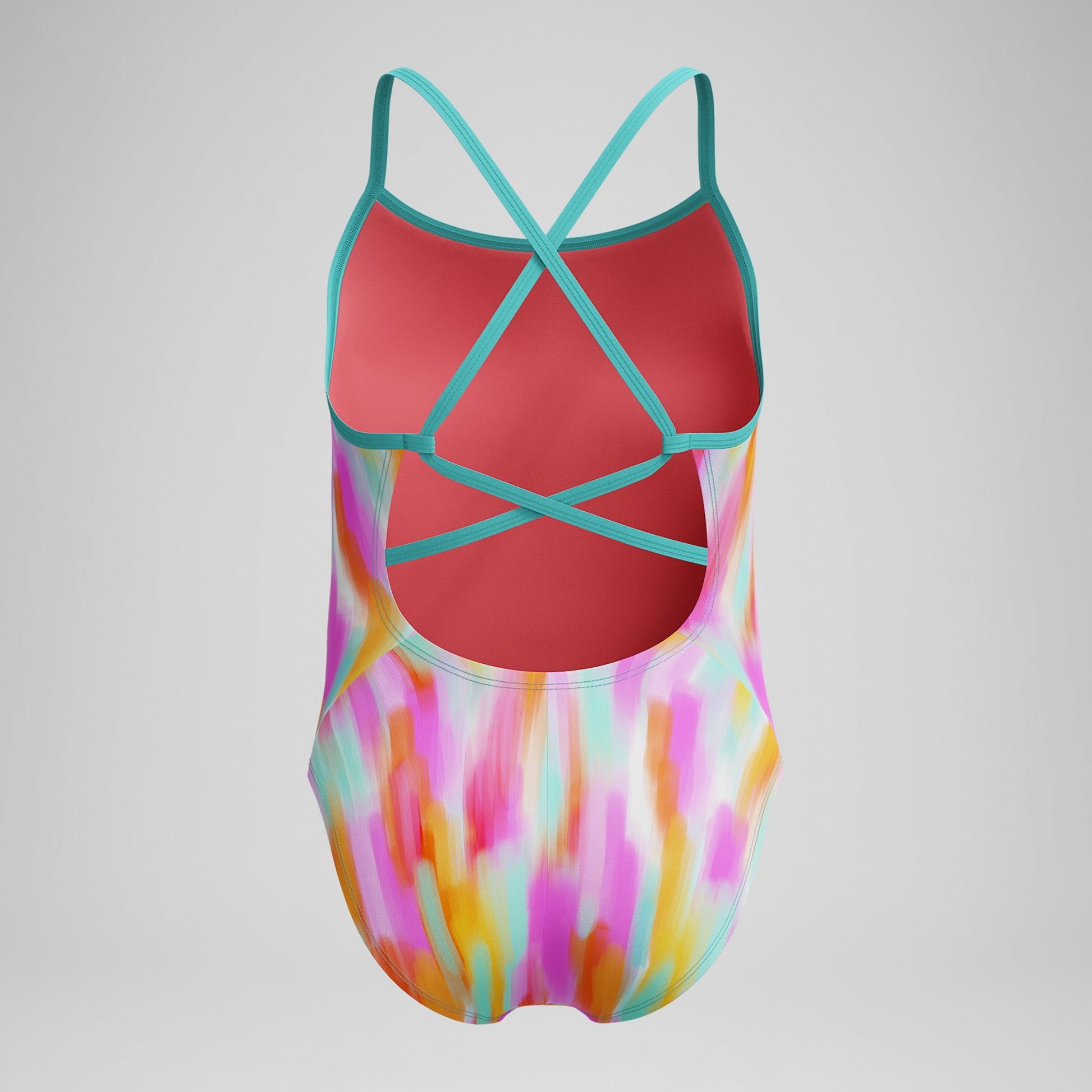 Speedo Women's Printed Double X Back One Piece Swimsuit Extended Colors  One Piece Swimsuits  Speedo