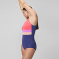 Speedo Women's Banded Colorblock One Piece Swimsuit  One Piece Swimsuits  Speedo