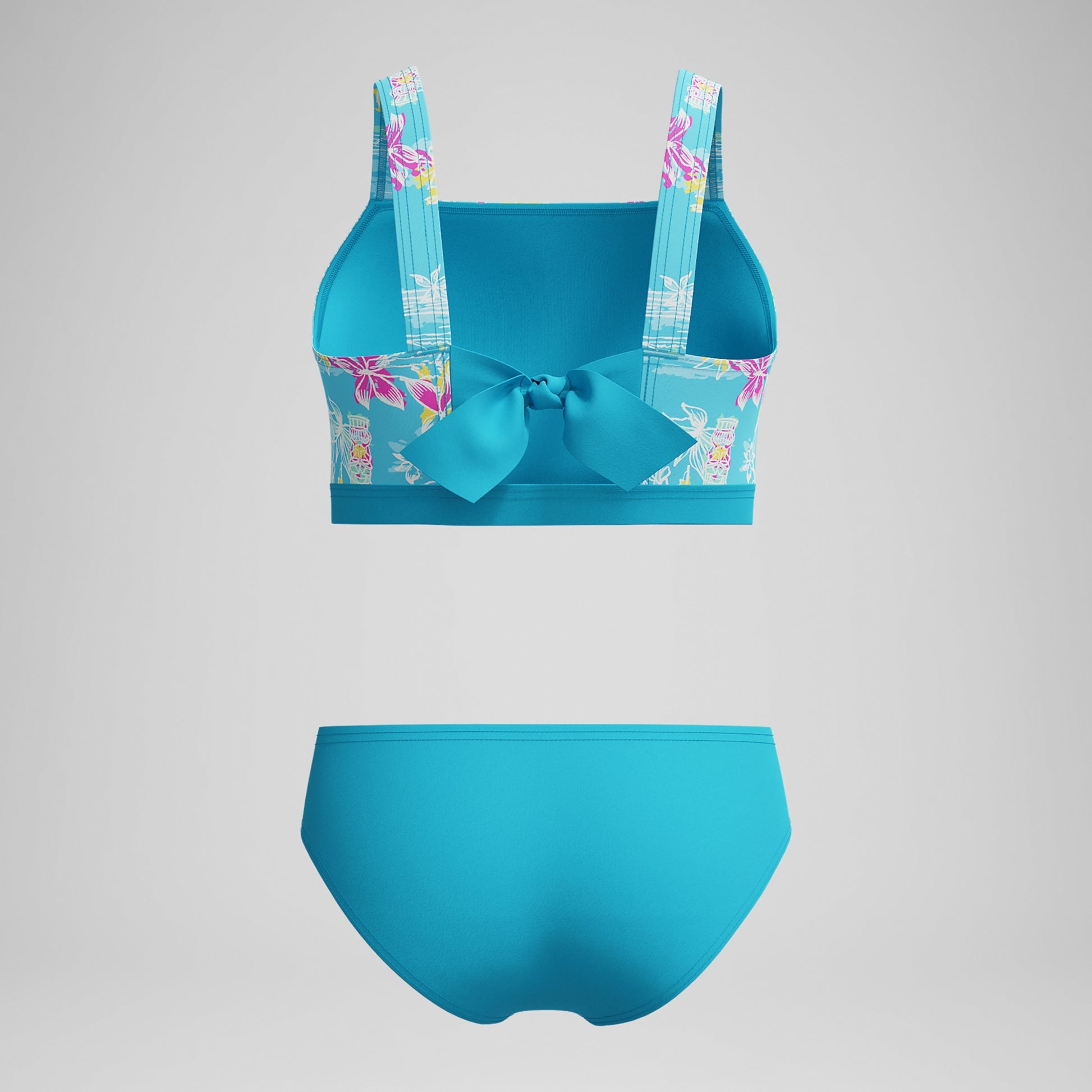 Speedo Print Tie Back Two Piece Swimsuit  Girls Bikini Set  Speedo
