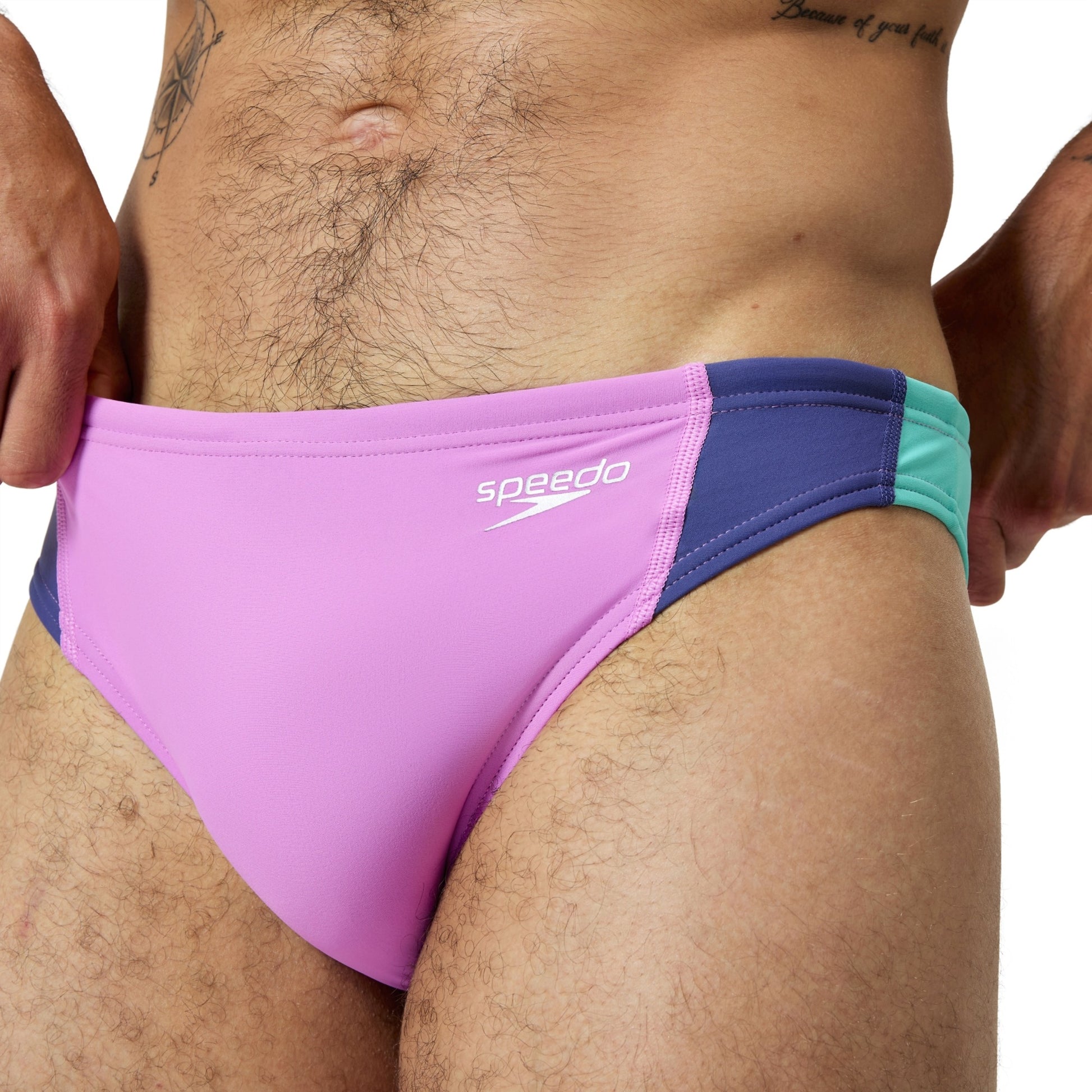 Speedo Men's Colorblock Beachstar 2 Inch Swim Brief  Swimming Briefs for Men  Speedo