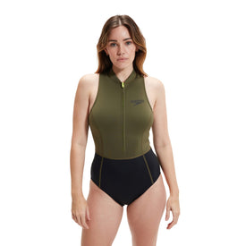 Speedo Women's Swimsuit Sleeveless Thermal  One Piece Swimsuits  Speedo