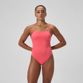 Speedo Women's Solid Twist Back One Piece Swimsuit  One Piece Swimsuits  Speedo
