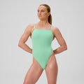 Speedo Women's Swimsuit Solid Web Back One Piece  One Piece Swimsuits  Speedo