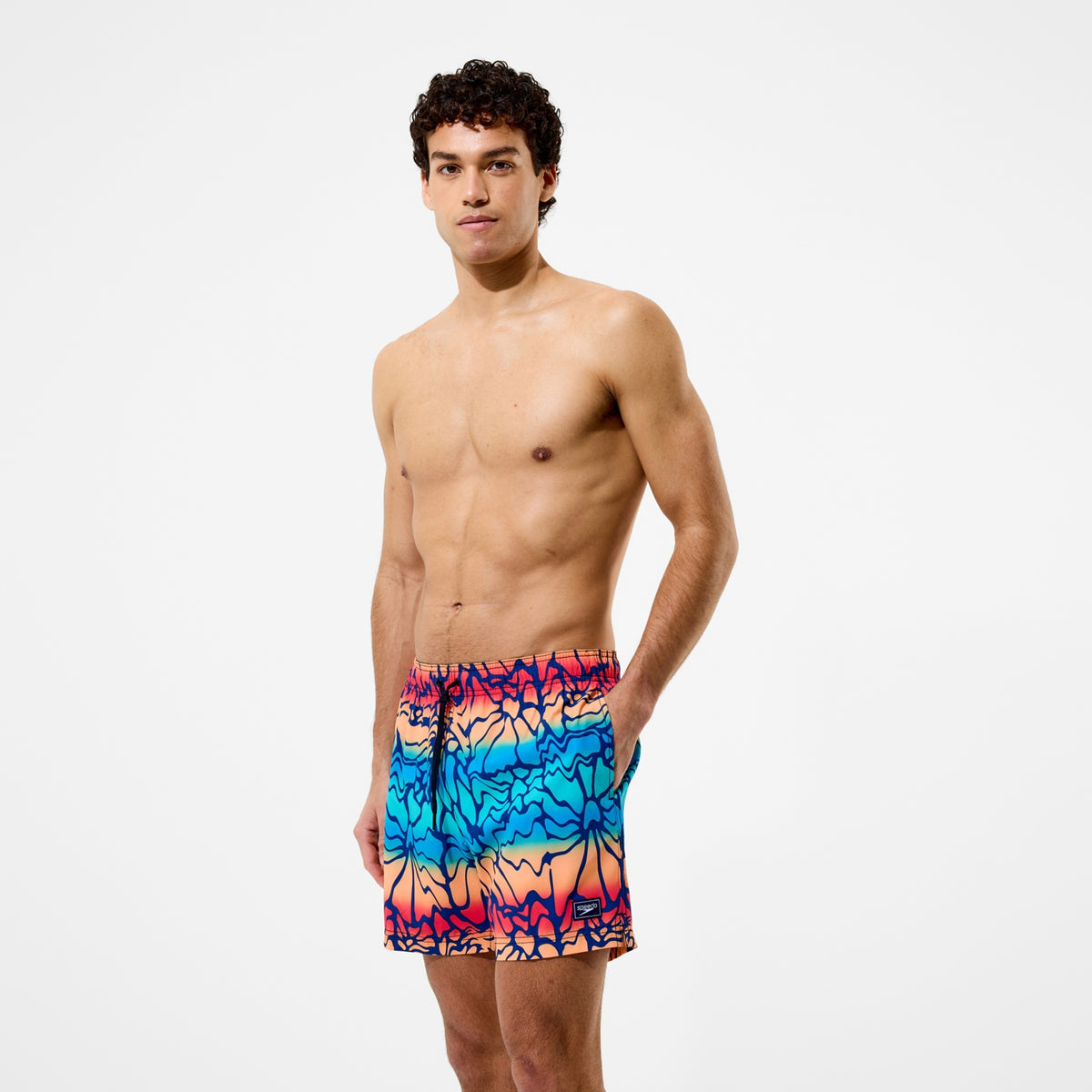 Speedo Swim Shorts Men's Print Redondo Edge Volley 16 Inch  Men's Volley Short  Speedo