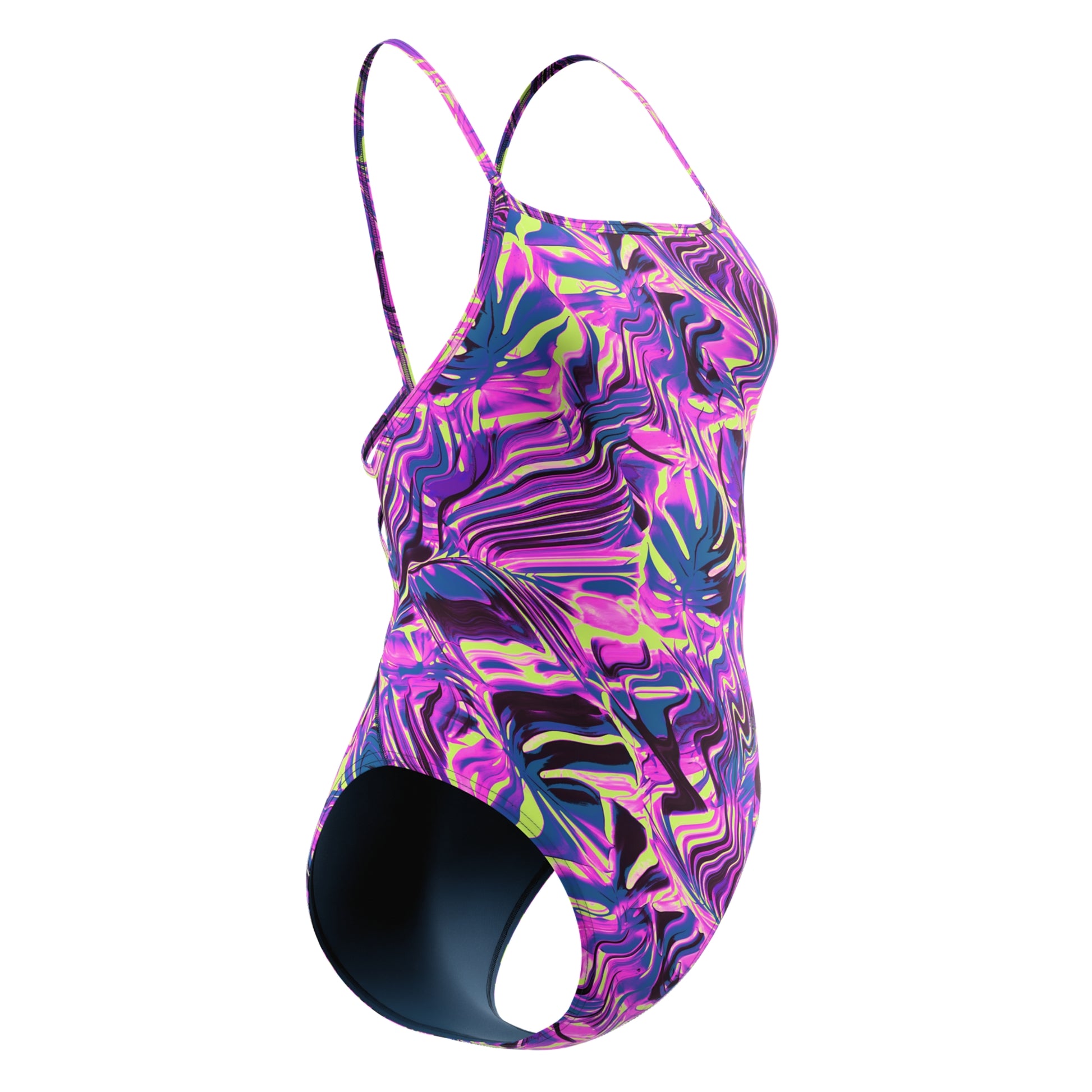 Speedo Women's Printed Web Back One Piece  One Piece Swimsuits  Speedo