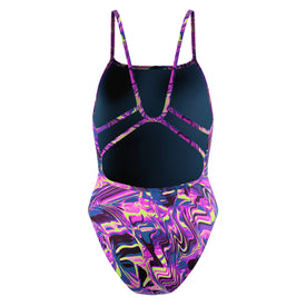 Speedo Women's Printed Web Back One Piece  One Piece Swimsuits  Speedo