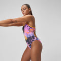 Speedo Women's Printed Web Back One Piece  One Piece Swimsuits  Speedo