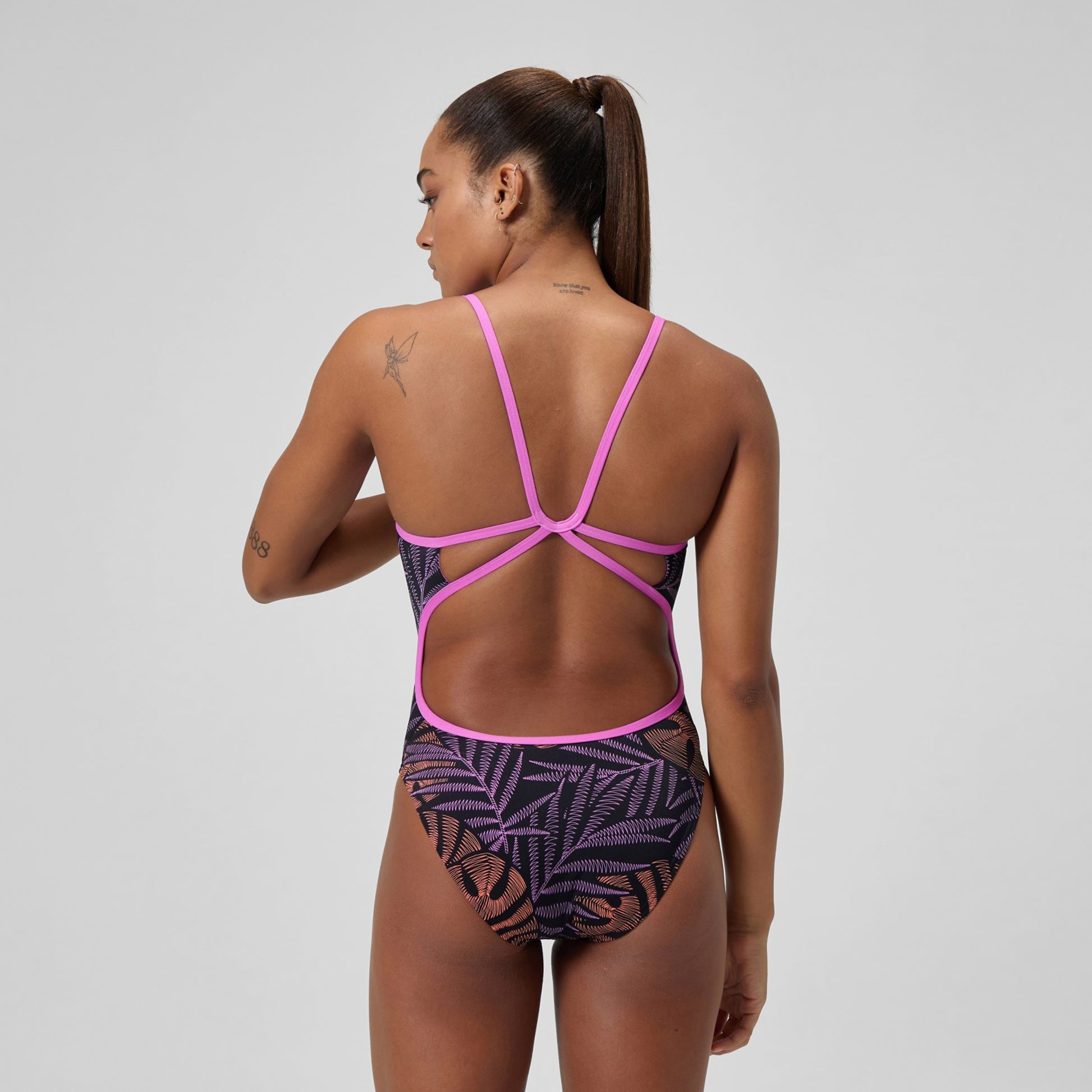 Speedo Women's Printed Web Back One Piece  One Piece Swimsuits  Speedo