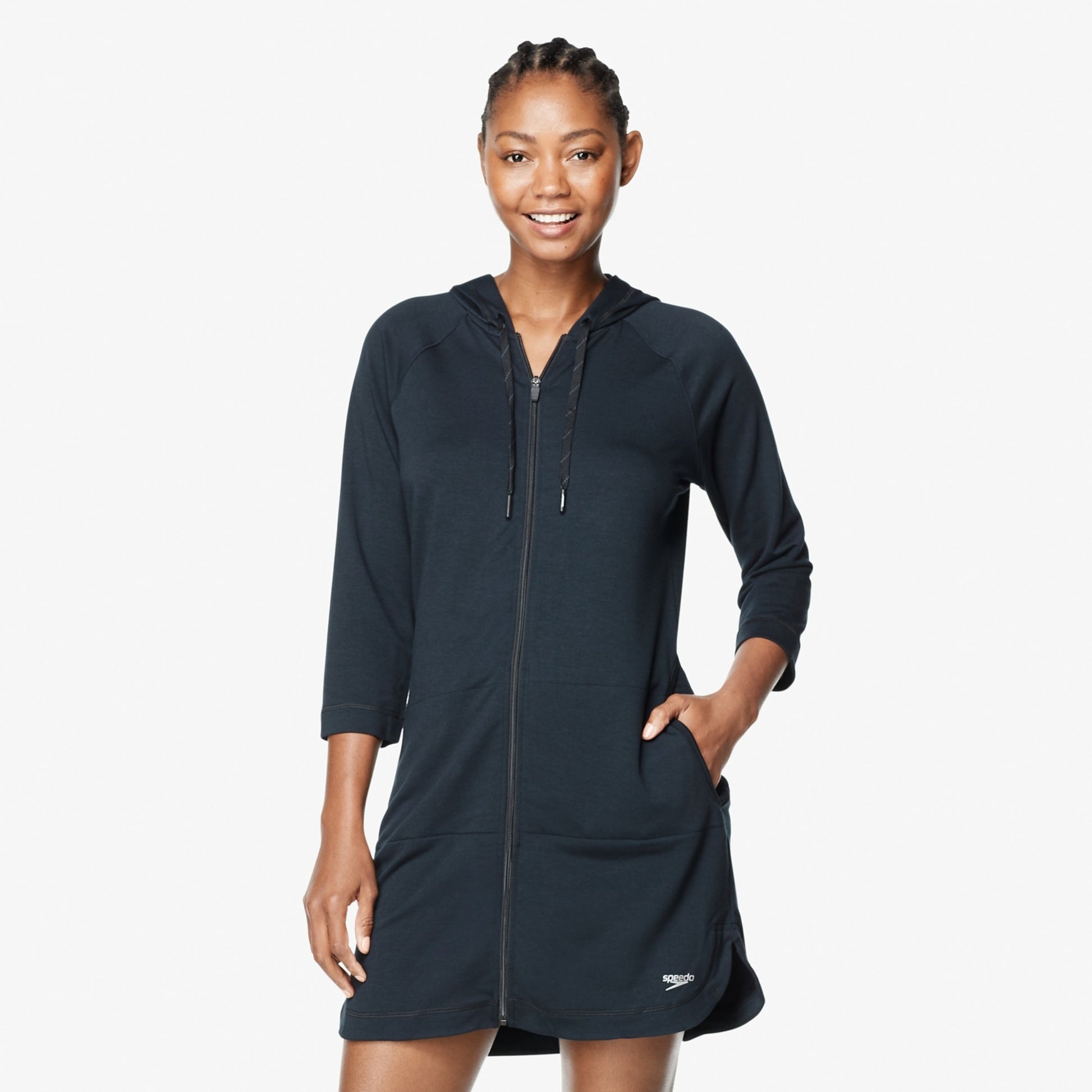 swimming dressing Aqua Modesta Ladies swim dress with zipper style 2633 Glaciers is available in sizes Side Tie Knot Mesh Swim
