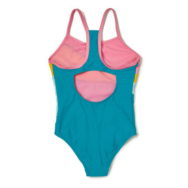 Speedo Solid Radiating Splice Girl's Swimsuit One Piece  Girls One Piece  Speedo