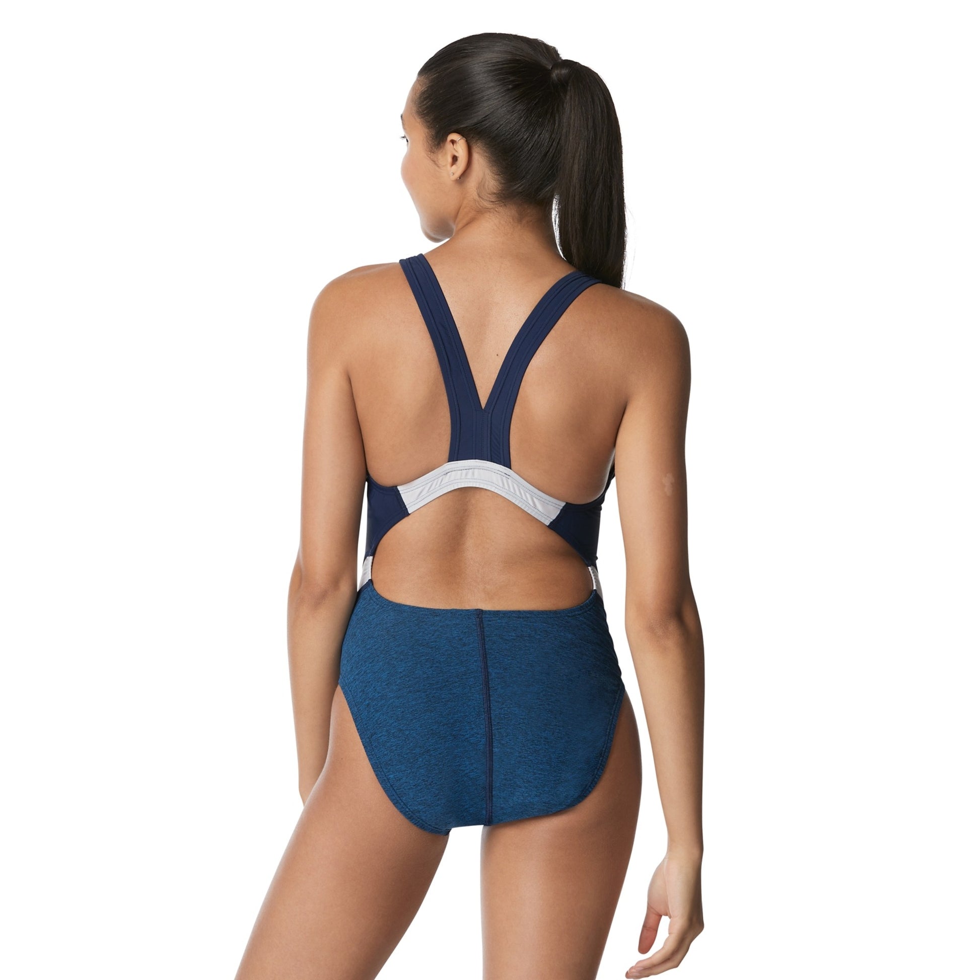 Speedo Women's Active Heather Quantum Fusion Splice One Piece Swimsuit  Active Swimwear  Speedo