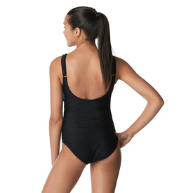 Speedo Women's Standard Swimsuit One Piece Adjustable Square Neck Contemporary Cut  Competition Swimsuits  Speedo