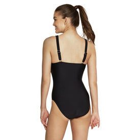 Speedo Women's Standard Swimsuit One Piece Adjustable Square Neck Contemporary Cut  Competition Swimsuits  Speedo