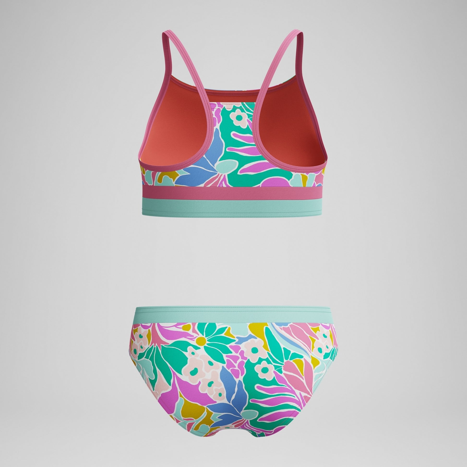 Speedo Print Blocked Bikini Set  Girls One Piece  Speedo