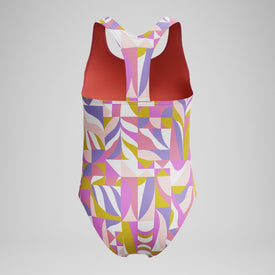 Speedo Girls Print Racerback One Piece Swimsuit