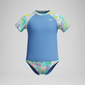 Speedo Girls Short Sleeve Rashguard Set