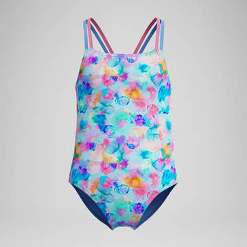 Speedo Girls Print Strappy One Piece Swimsuit