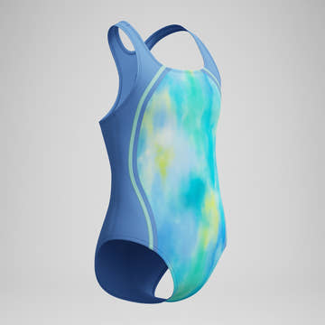 Speedo Girls Printed Sport Splice One Piece Swimsuit