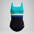 Speedo Women's Banded Colorblock One Piece Swimsuit  One Piece Swimsuits  Speedo