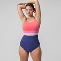 Speedo Women's Banded Colorblock One Piece Swimsuit  One Piece Swimsuits  Speedo