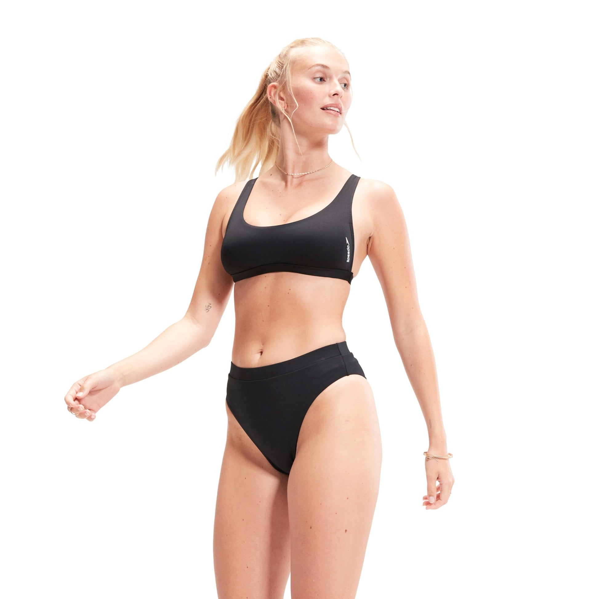 Speedo Women's Solid High Waist Bottom  Two Piece Bottoms  Speedo