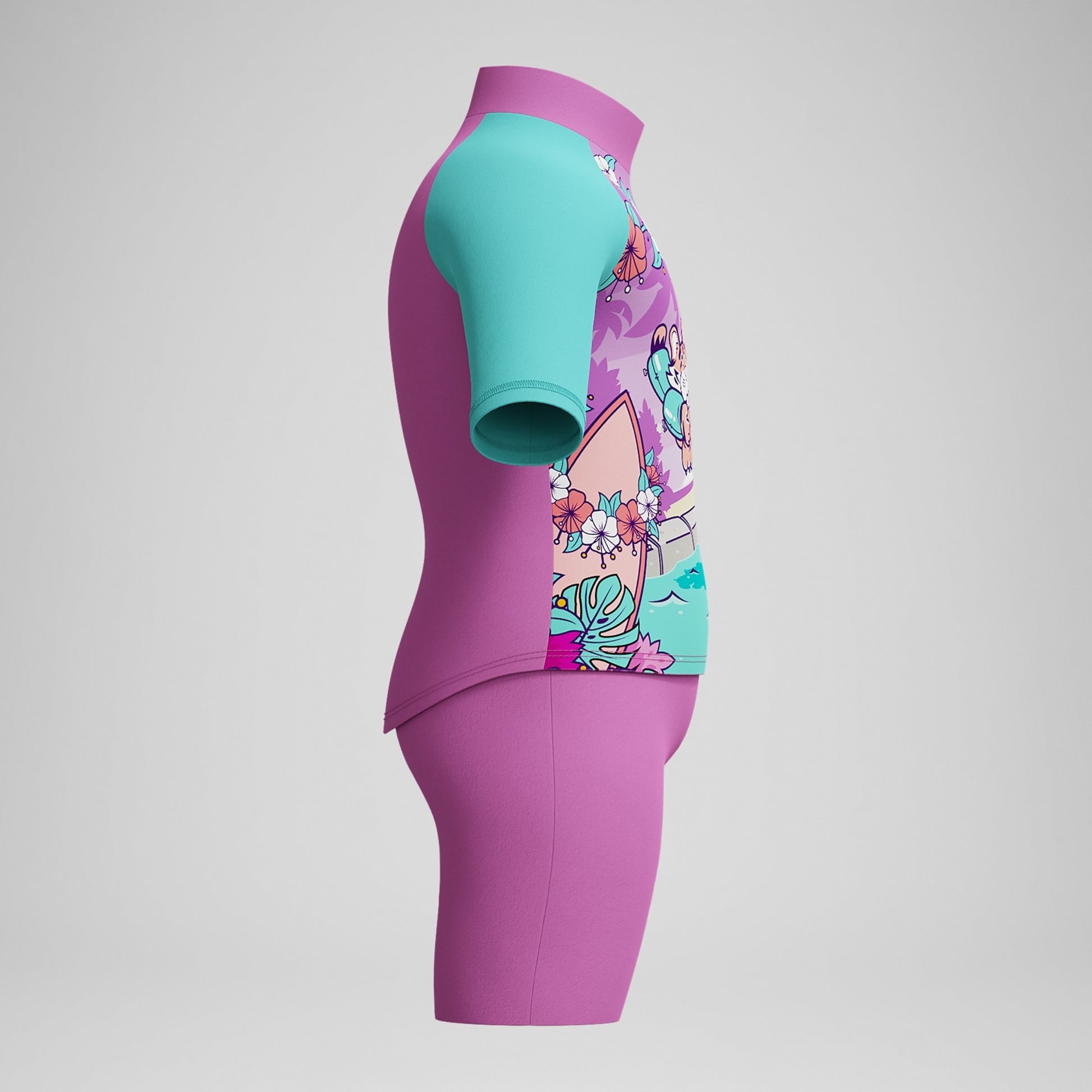 Speedo Girls Learn To Swim Sun Protection Top & Short  Girls One Piece  Speedo