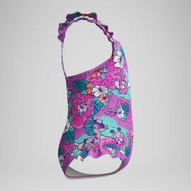 Speedo Girls Learn To Swim Printed Frill Thinstrap One Piece Swimsuit  Girls One Piece  Speedo
