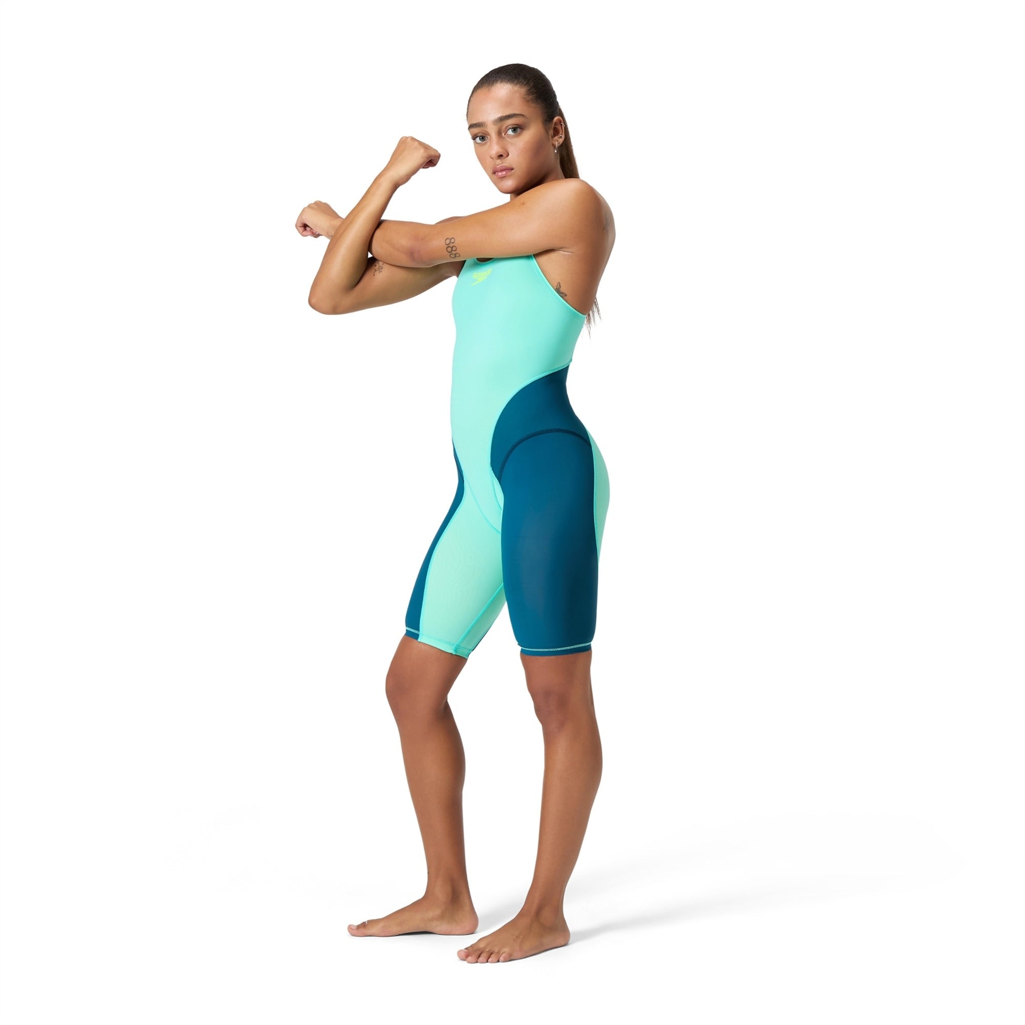Speedo Women's Solid Vanquisher Kneeskin Tech Swimsuit