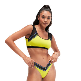 Speedo Women's Flu3Nte Solid Crop Mesh Top  Crop Top  Speedo