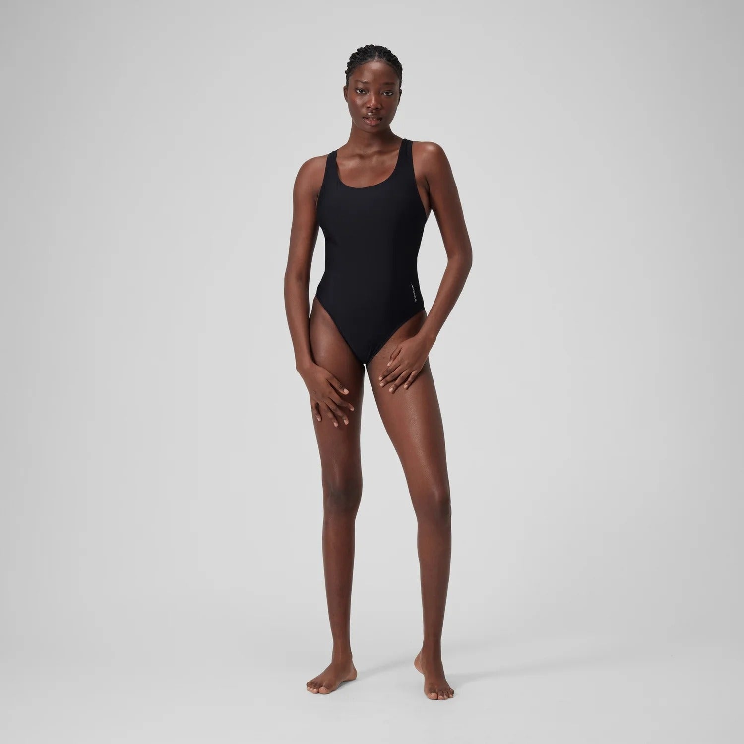 Speedo Women's Solid Scoop Mesh One Piece Swimsuit  One Piece Swimsuits  Speedo