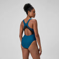 Speedo Women's Solid Scoop Mesh One Piece Swimsuit  One Piece Swimsuits  Speedo