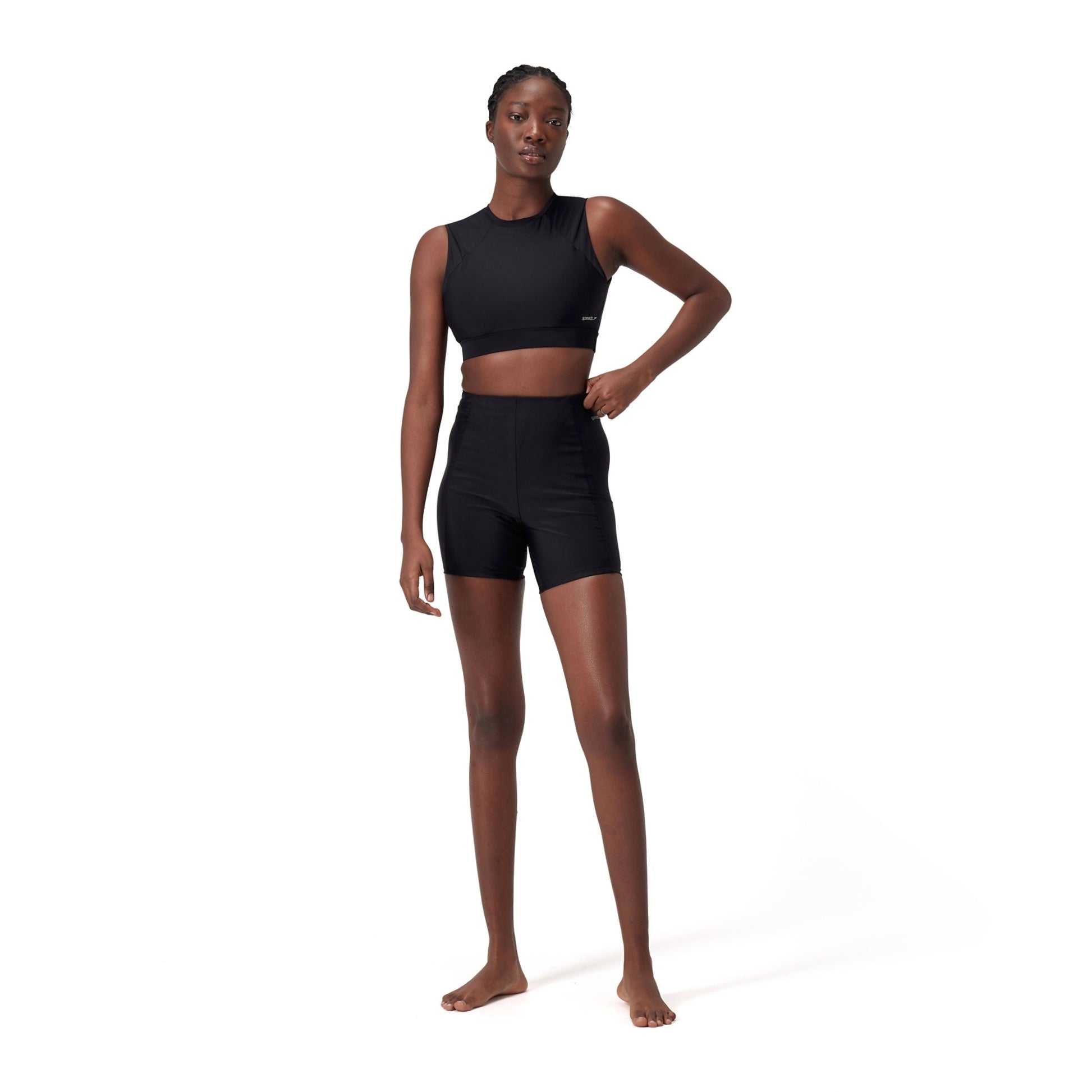 Speedo Women's Short Sleeve Mesh Crop Top  Crop Top  Speedo